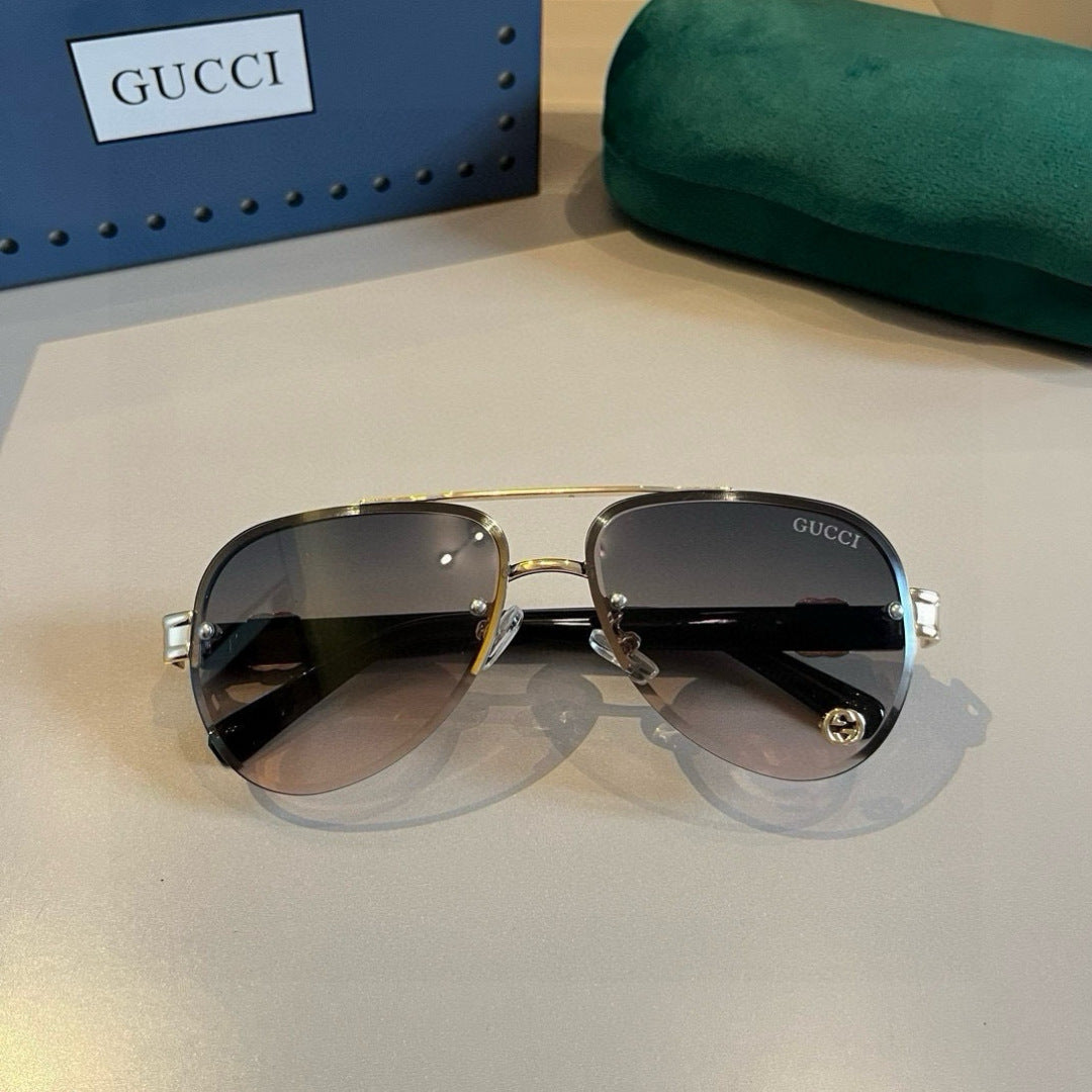 Gucci Metal Aviator Gold Lens Sunglasses for Men & Women - 464974 - detail image 2