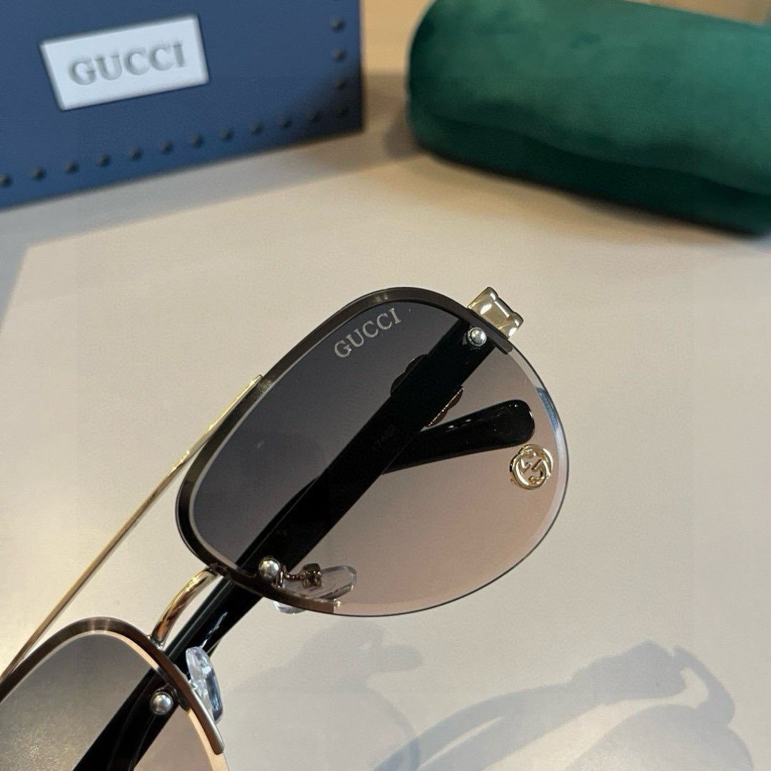 Gucci Metal Aviator Gold Lens Sunglasses for Men & Women - 464974 - detail image 6