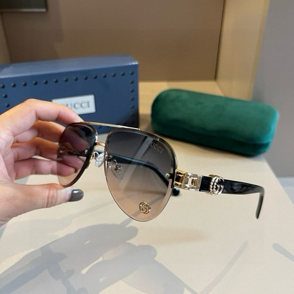 Gucci Metal Aviator Gold Lens Sunglasses for Men & Women - 464974 - detail image 3