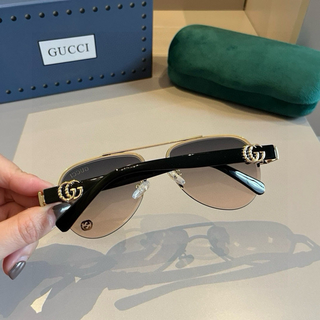 Gucci Metal Aviator Gold Lens Sunglasses for Men & Women - 464974 - detail image 4
