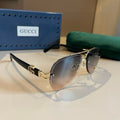 Gucci Metal Aviator Gold Lens Sunglasses for Men & Women - 464974
