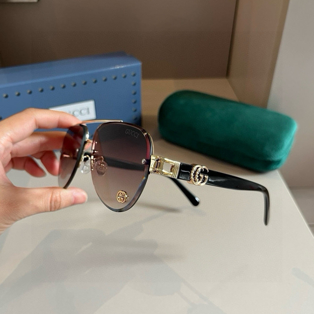 Gucci Metal Aviator Brown Lens Sunglasses for Men & Women - 464975 - detail image 5