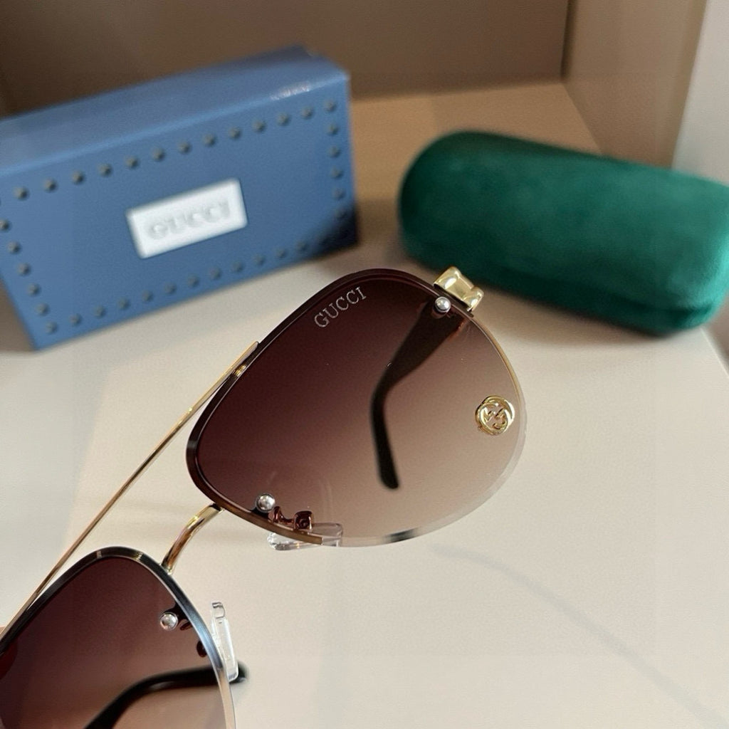 Gucci Metal Aviator Brown Lens Sunglasses for Men & Women - 464975 - detail image 4