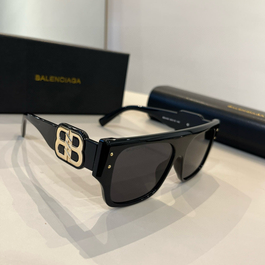 Balenciaga Rectangular Black Lens Sunglasses for Men & Women - 466043