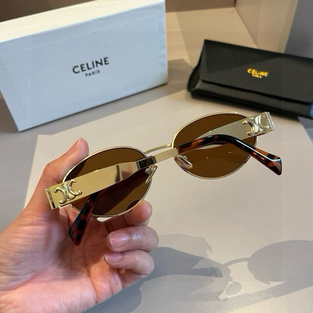 Celine Cat-Eye Gold Lens Sunglasses for Men & Women - detail image 5