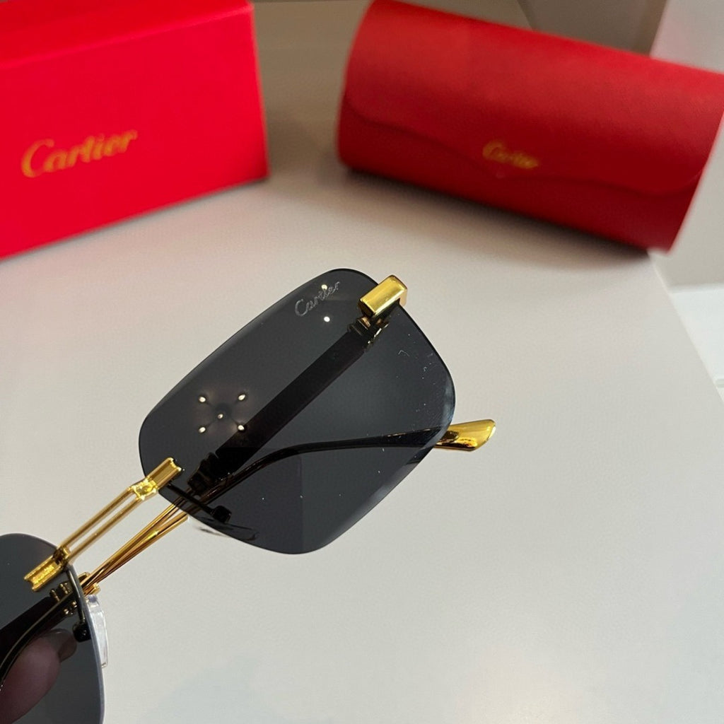 Cartier Lightweight Metal Rimless Silver Lens Sunglasses for Men & Wo - 487295 - detail image 8