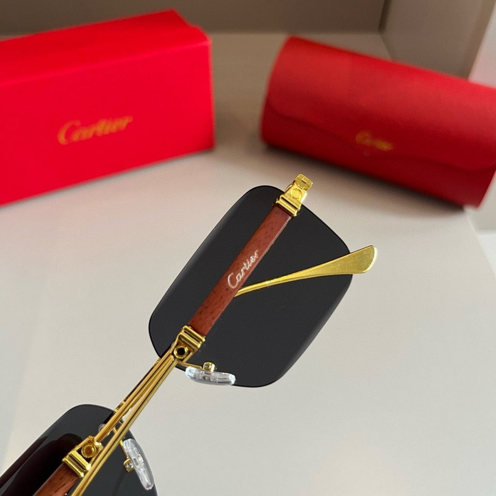 Cartier Lightweight Metal Rimless Silver Lens Sunglasses for Men & Wo - 487295 - detail image 6