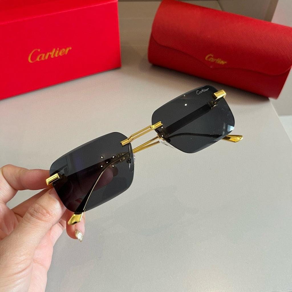 Cartier Lightweight Metal Rimless Silver Lens Sunglasses for Men & Wo - 487295 - detail image 7