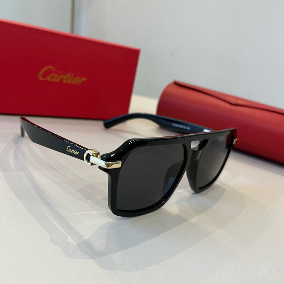 Cartier Aviator Black Lens Sunglasses for Men