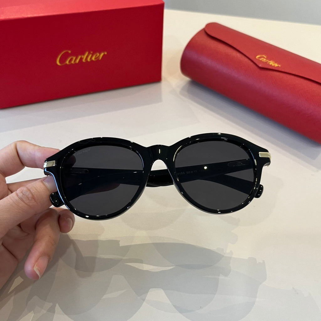 Cartier Lightweight Metal Rimless Black Lens Sunglasses for Men & Wom - 487297 - detail image 4