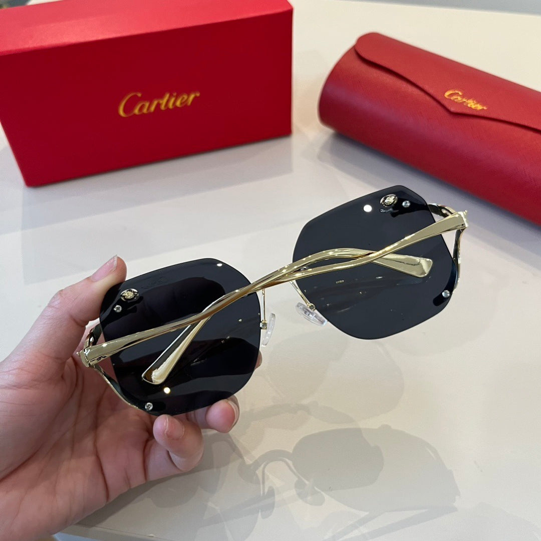 Cartier Lightweight Metal Rimless Silver Lens Sunglasses for Men & Wo - 487300 - detail image 4