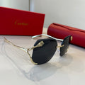 Cartier Lightweight Metal Rimless Silver Lens Sunglasses for Men & Wo - 487300