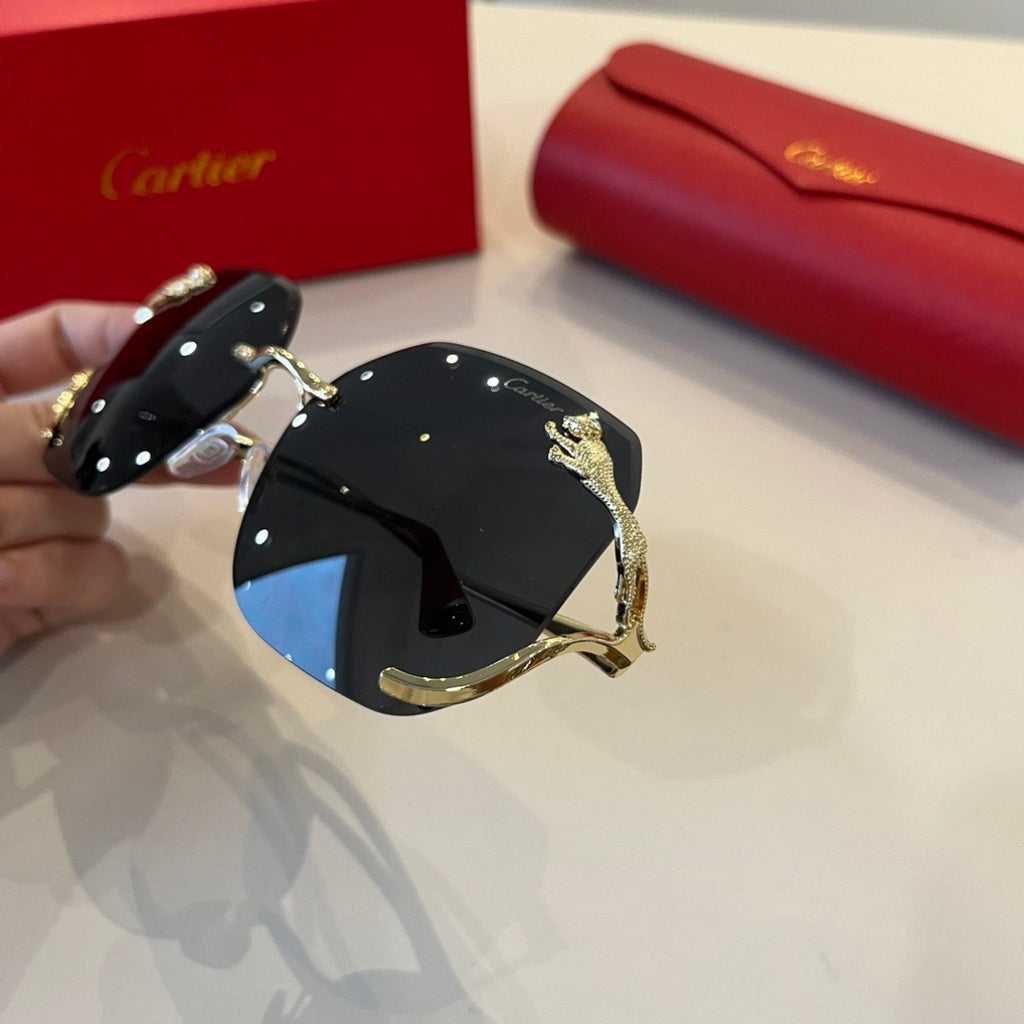 Cartier Lightweight Metal Rimless Silver Lens Sunglasses for Men & Wo - 487300 - detail image 6