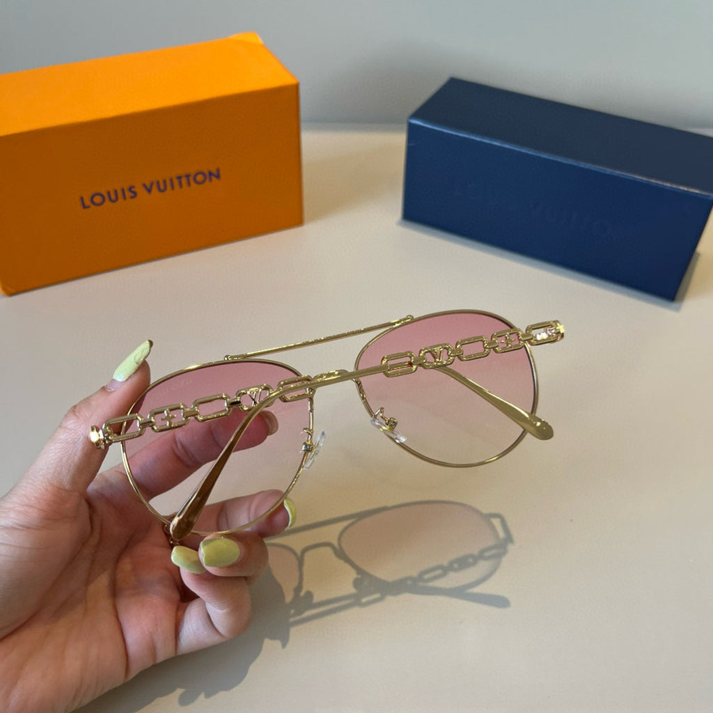 Louis Vuitton Metal Aviator Brown Lens Sunglasses for Men & Women - 464729 - detail image 5