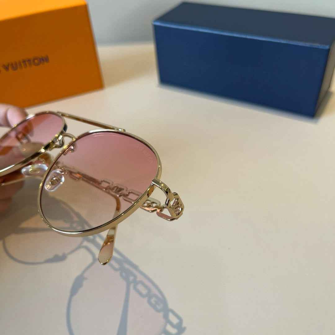 Louis Vuitton Metal Aviator Brown Lens Sunglasses for Men & Women - 464729 - detail image 4