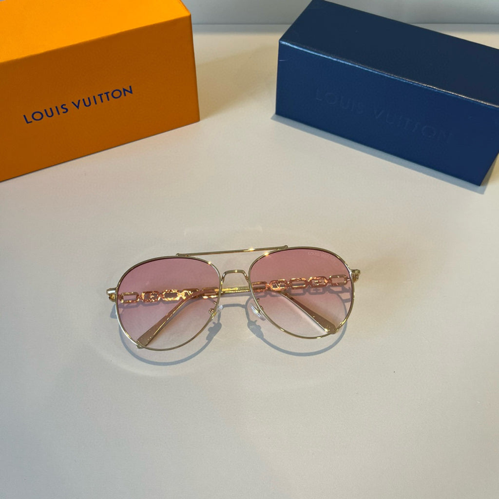Louis Vuitton Metal Aviator Brown Lens Sunglasses for Men & Women - 464729 - detail image 8