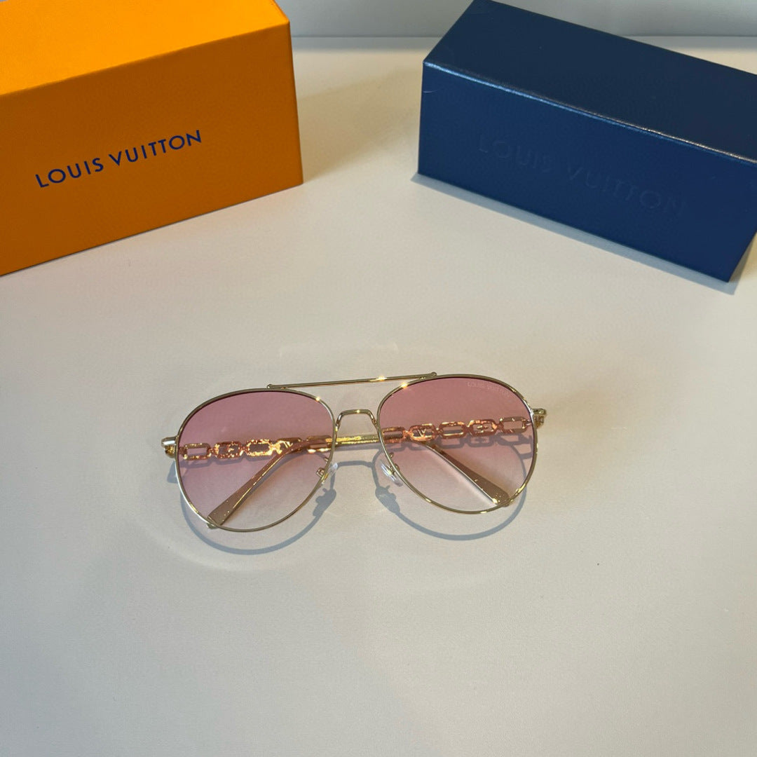 Louis Vuitton Metal Aviator Brown Lens Sunglasses for Men & Women - 464729 - detail image 8