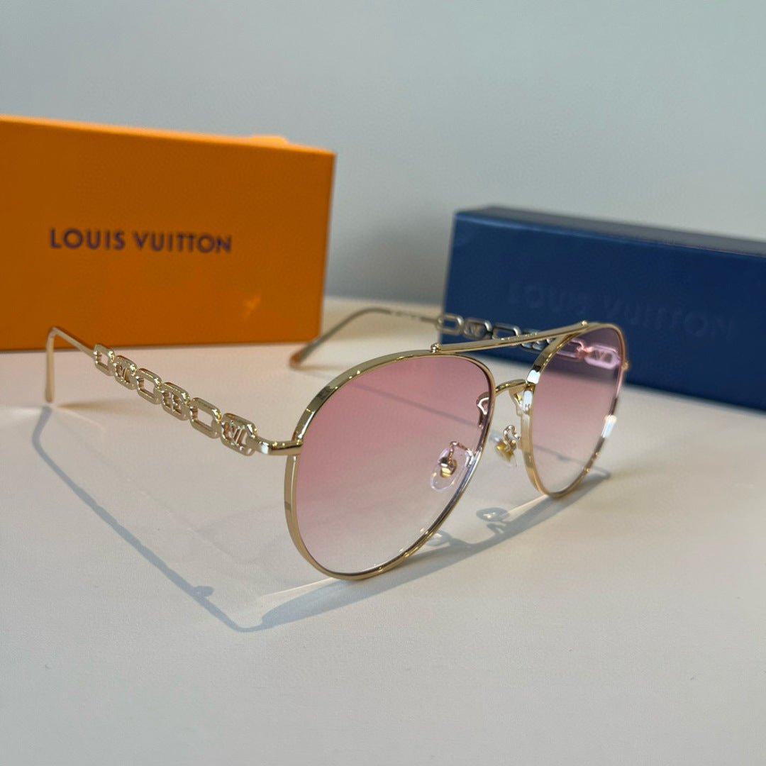 Louis Vuitton Metal Aviator Brown Lens Sunglasses for Men & Women - 464729