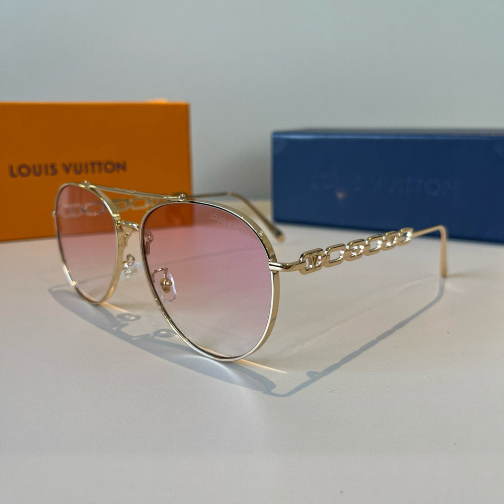 Louis Vuitton Metal Aviator Brown Lens Sunglasses for Men & Women - 464729 - detail image 3