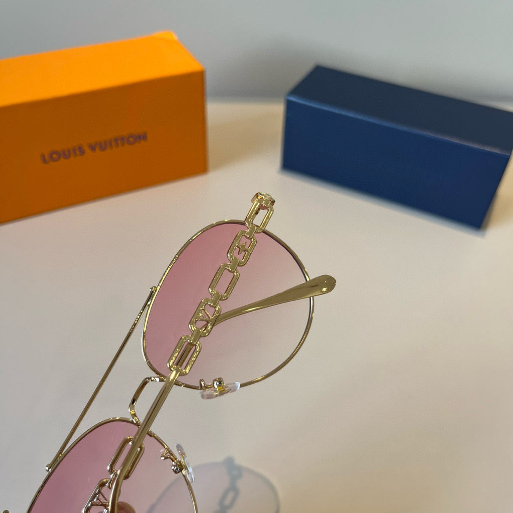 Louis Vuitton Metal Aviator Brown Lens Sunglasses for Men & Women - 464729 - detail image 6