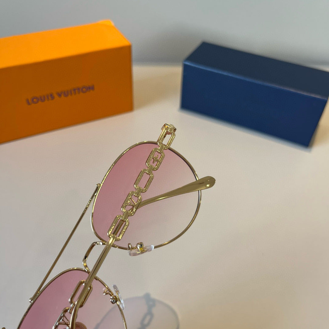 Louis Vuitton Metal Aviator Brown Lens Sunglasses for Men & Women - 464729 - detail image 6