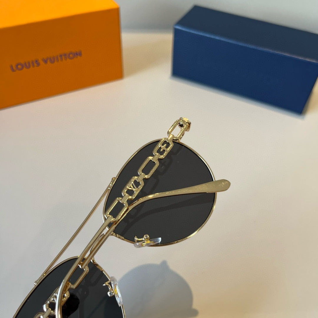 Louis Vuitton Metal Aviator Gold Lens Sunglasses for Men & Women - 464730 - detail image 9