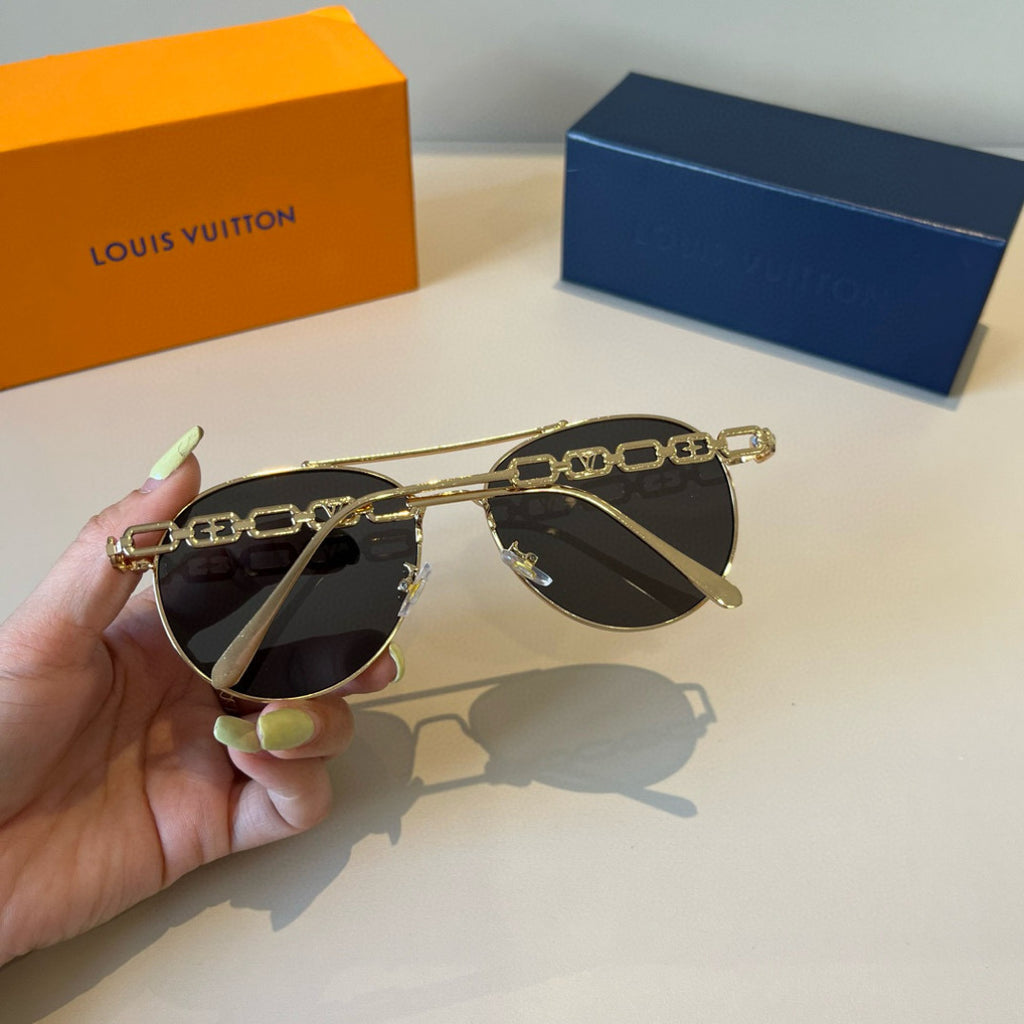 Louis Vuitton Metal Aviator Gold Lens Sunglasses for Men & Women - 464730 - detail image 7