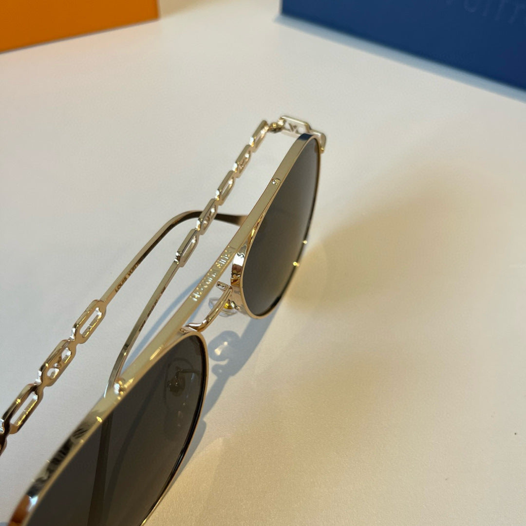 Louis Vuitton Metal Aviator Gold Lens Sunglasses for Men & Women - 464730 - detail image 8