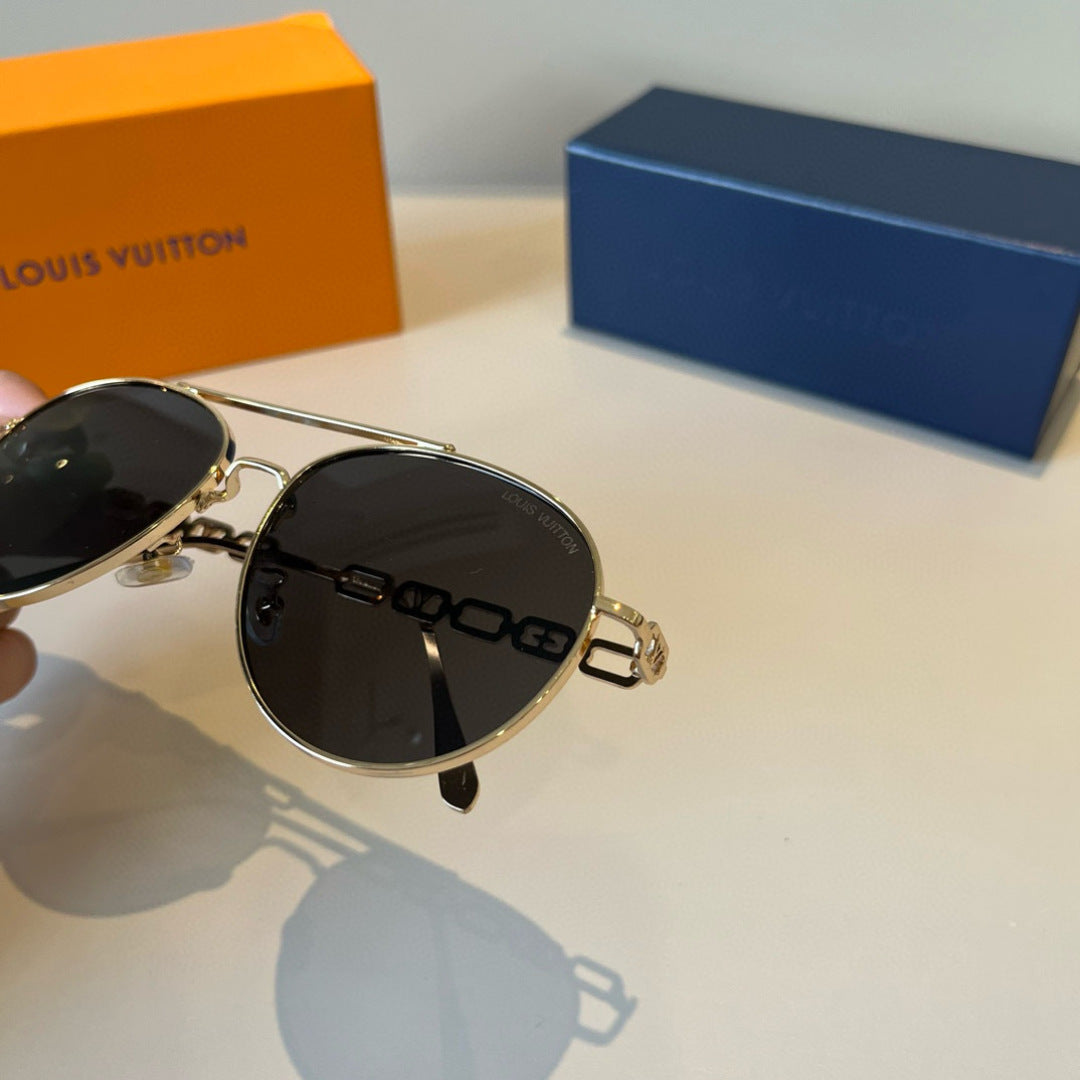 Louis Vuitton Metal Aviator Gold Lens Sunglasses for Men & Women - 464730 - detail image 6