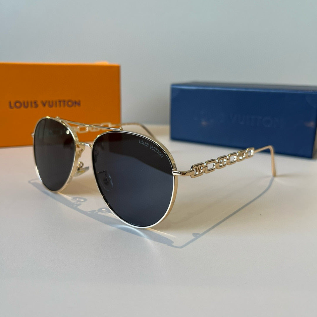 Louis Vuitton Metal Aviator Gold Lens Sunglasses for Men & Women - 464730 - detail image 3