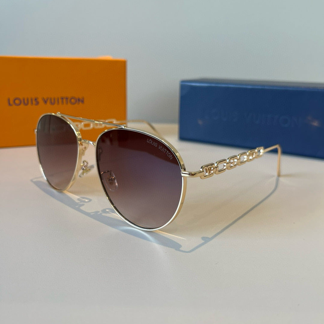 Louis Vuitton Metal Aviator Brown Lens Sunglasses for Men & Women - 464731 - detail image 3