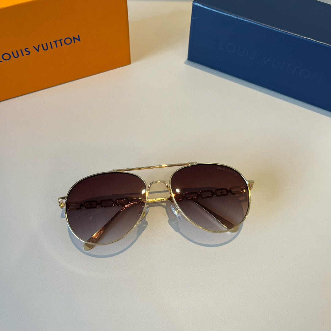 Louis Vuitton Metal Aviator Brown Lens Sunglasses for Men & Women - 464731 - detail image 4