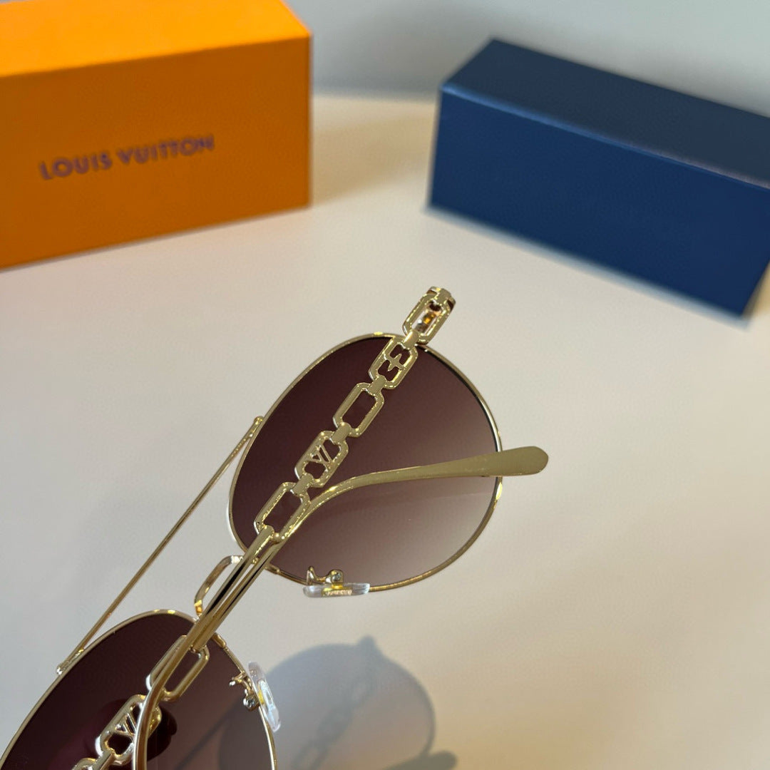 Louis Vuitton Metal Aviator Brown Lens Sunglasses for Men & Women - 464731 - detail image 7