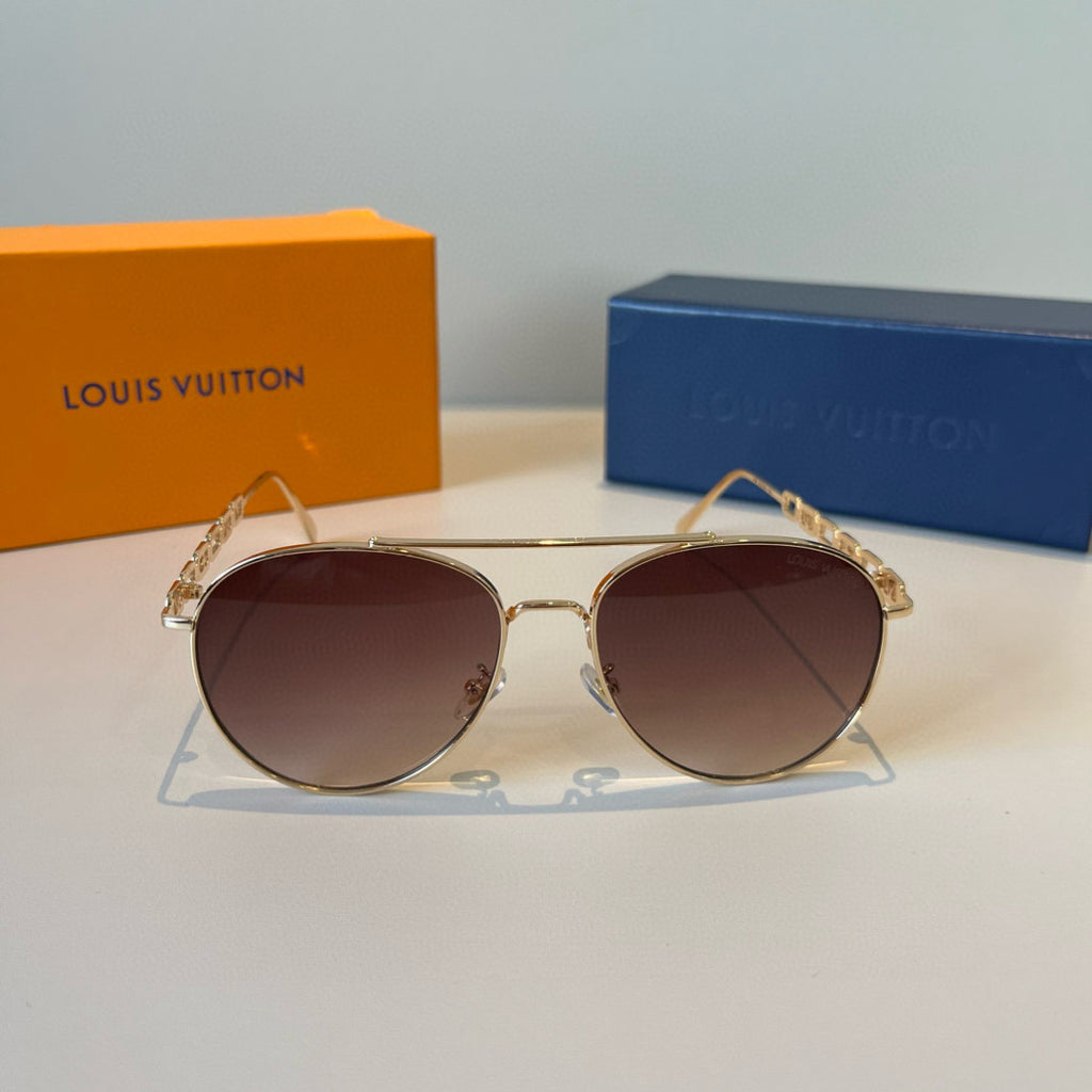 Louis Vuitton Metal Aviator Brown Lens Sunglasses for Men & Women - 464731 - detail image 2