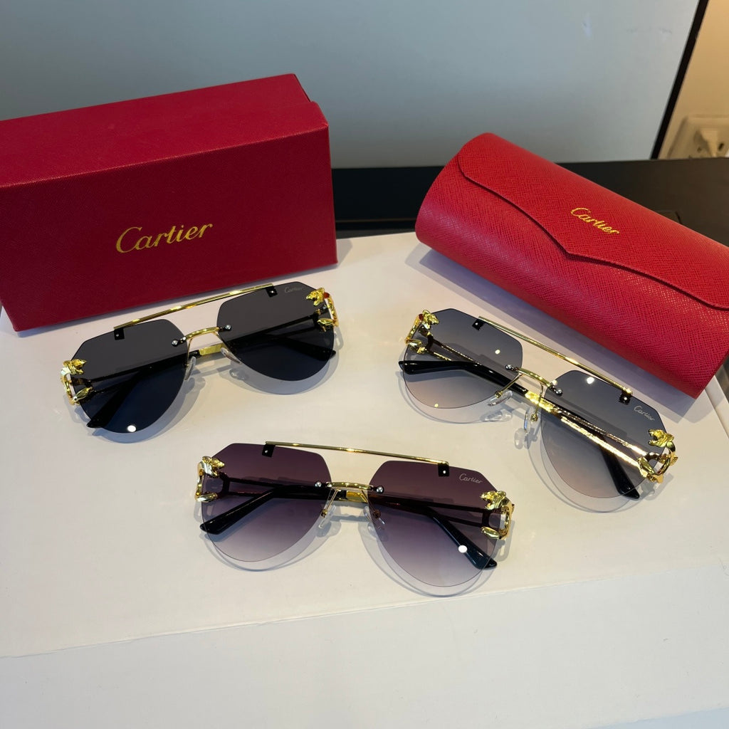 Cartier Lightweight Metal Rimless Silver Lens Sunglasses for Men & Wo - 449500 - detail image 8