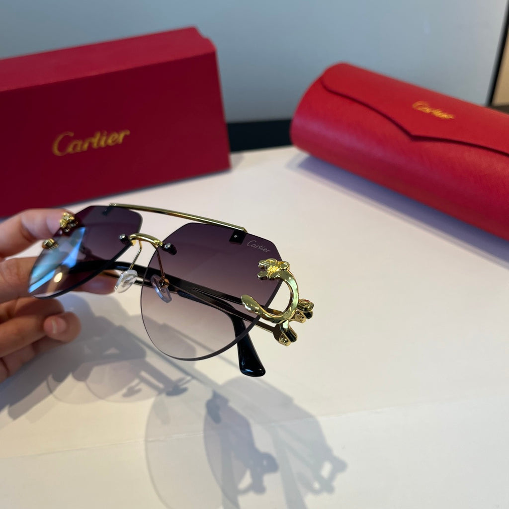 Cartier Lightweight Metal Rimless Silver Lens Sunglasses for Men & Wo - 449500 - detail image 6