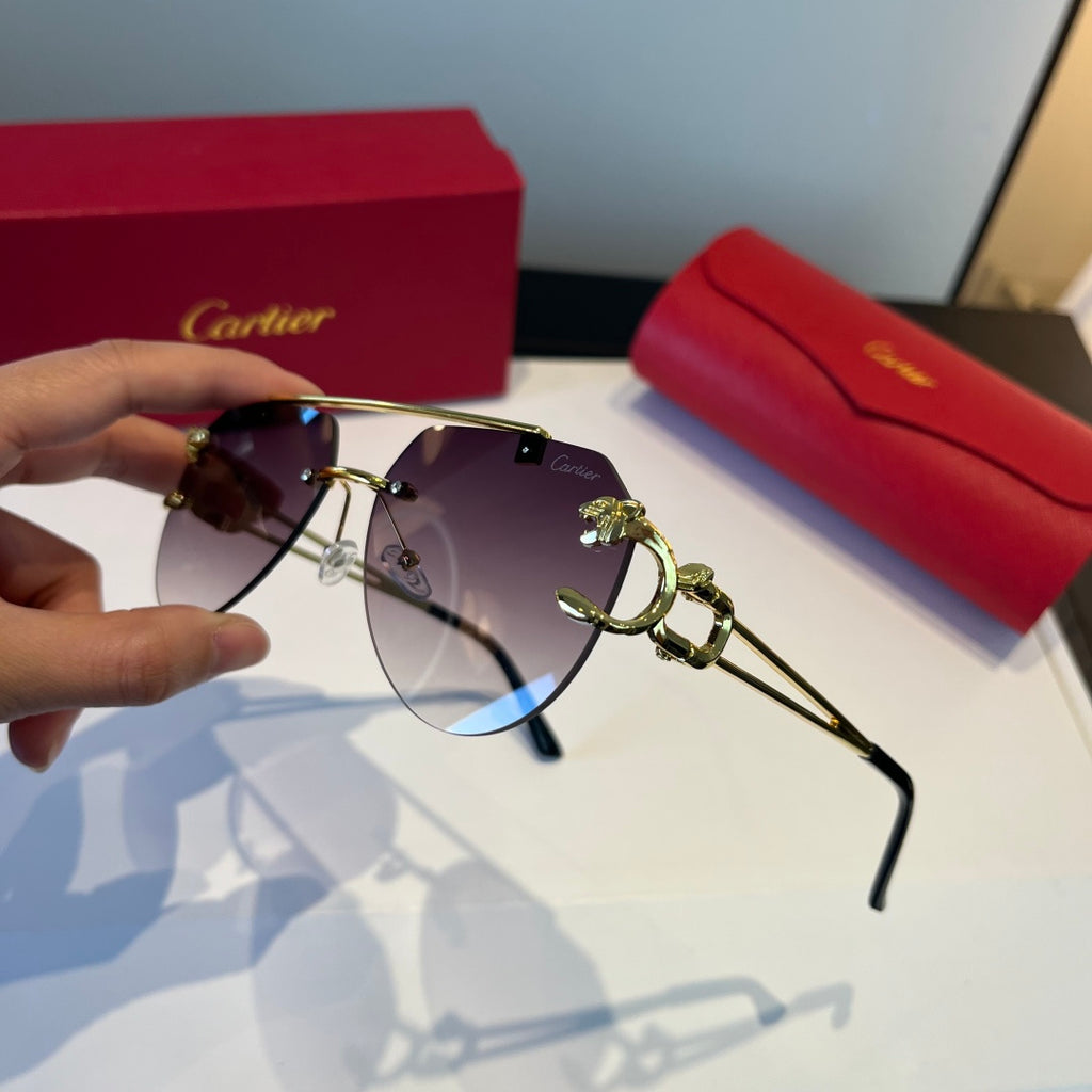 Cartier Lightweight Metal Rimless Silver Lens Sunglasses for Men & Wo - 449500 - detail image 4