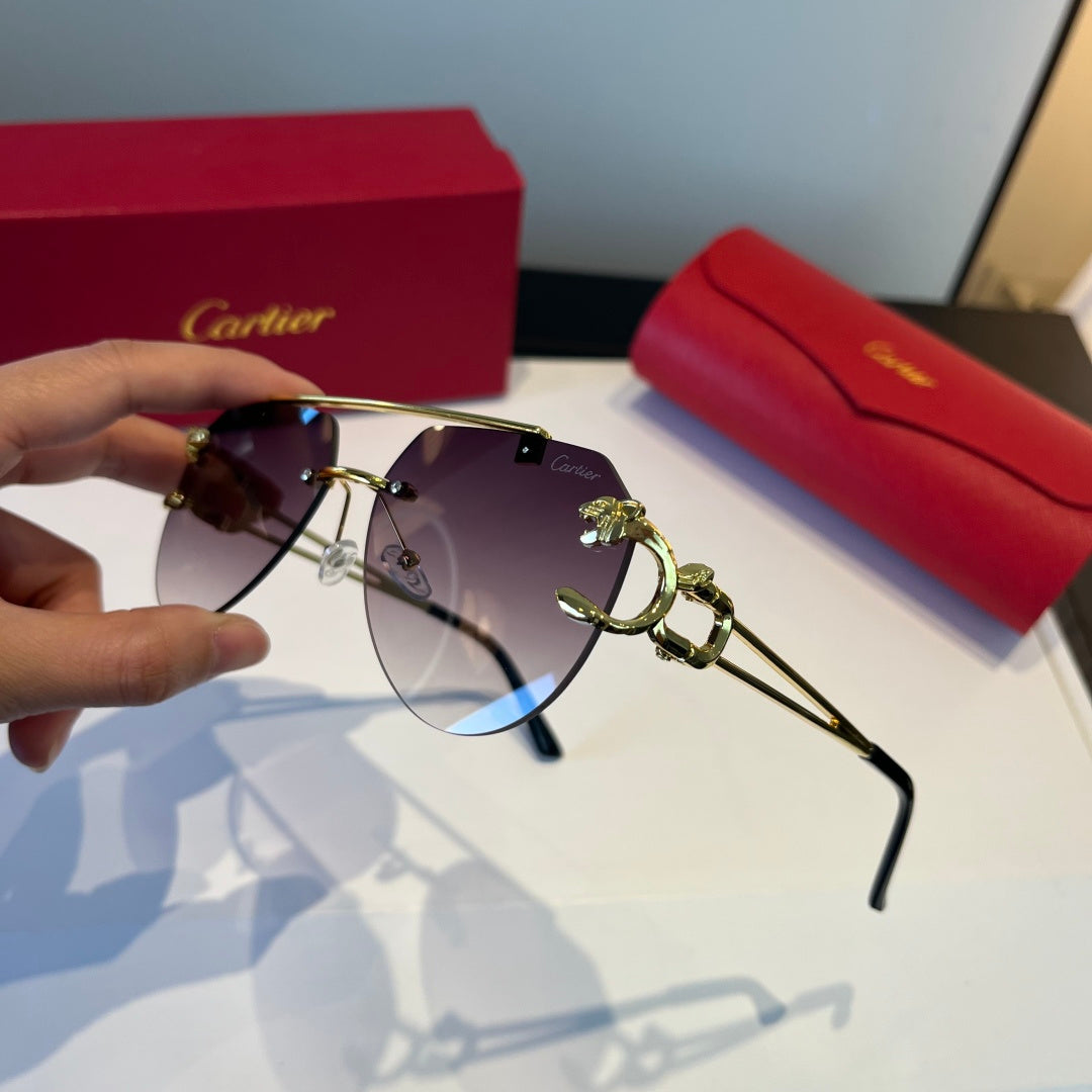 Cartier Lightweight Metal Rimless Silver Lens Sunglasses for Men & Wo - 449500 - detail image 4