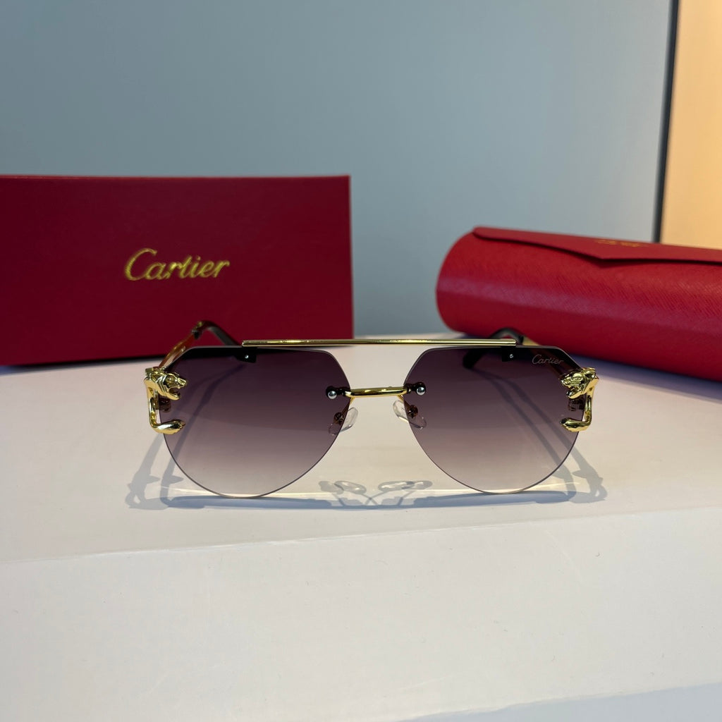 Cartier Lightweight Metal Rimless Silver Lens Sunglasses for Men & Wo - 449500 - detail image 2