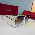 Cartier Lightweight Metal Rimless Silver Lens Sunglasses for Men & Wo - 449500