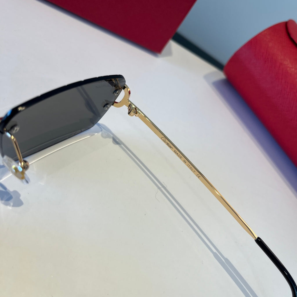 Cartier Lightweight Metal Rimless Black Lens Sunglasses for Men & Wom - 465800 - detail image 3