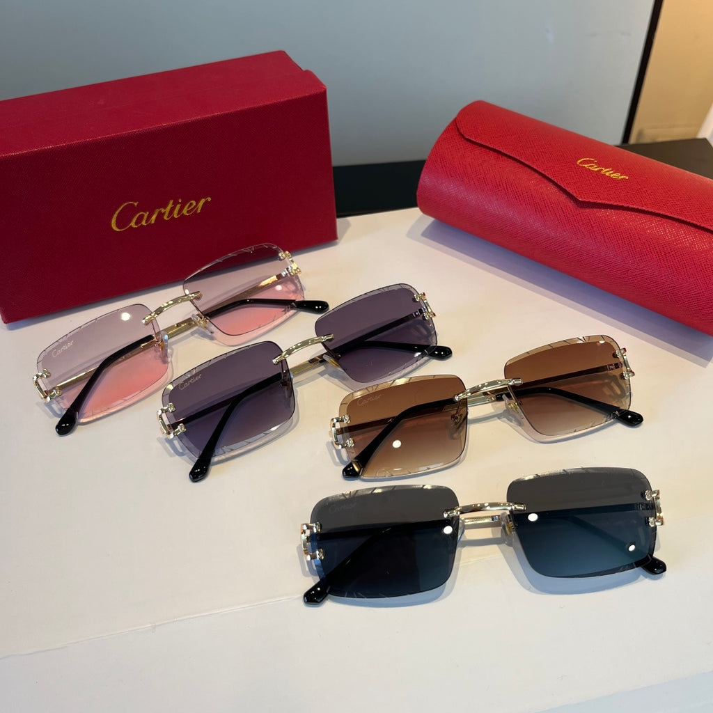 Cartier Lightweight Metal Rimless Silver Lens Sunglasses for Men & Wo - 465801 - detail image 9