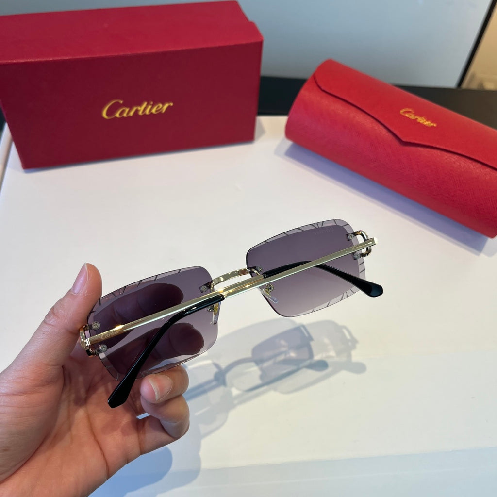 Cartier Lightweight Metal Rimless Silver Lens Sunglasses for Men & Wo - 465801 - detail image 6