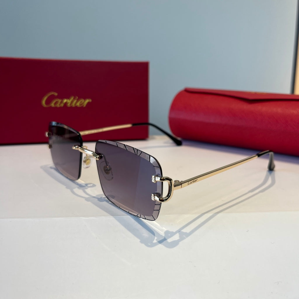 Cartier Lightweight Metal Rimless Silver Lens Sunglasses for Men & Wo - 465801 - detail image 3