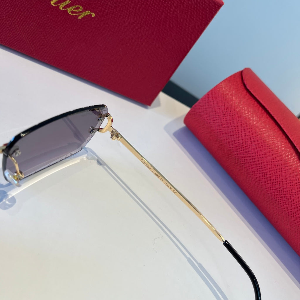 Cartier Lightweight Metal Rimless Silver Lens Sunglasses for Men & Wo - 465801 - detail image 4