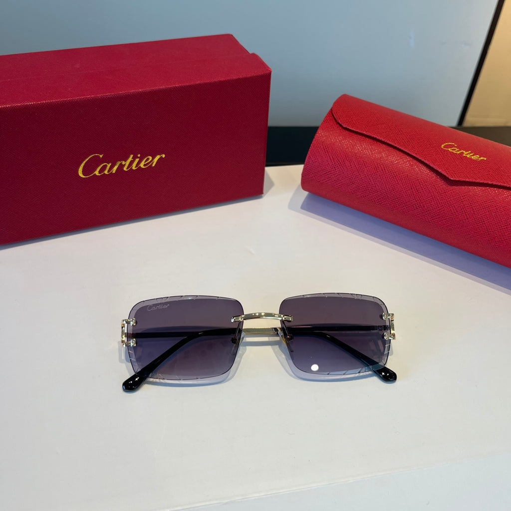Cartier Lightweight Metal Rimless Silver Lens Sunglasses for Men & Wo - 465801 - detail image 8