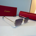 Cartier Lightweight Metal Rimless Silver Lens Sunglasses for Men & Wo - 465801