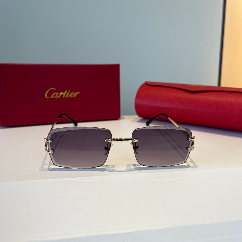 Cartier Lightweight Metal Rimless Silver Lens Sunglasses for Men & Wo - 465801 - detail image 2