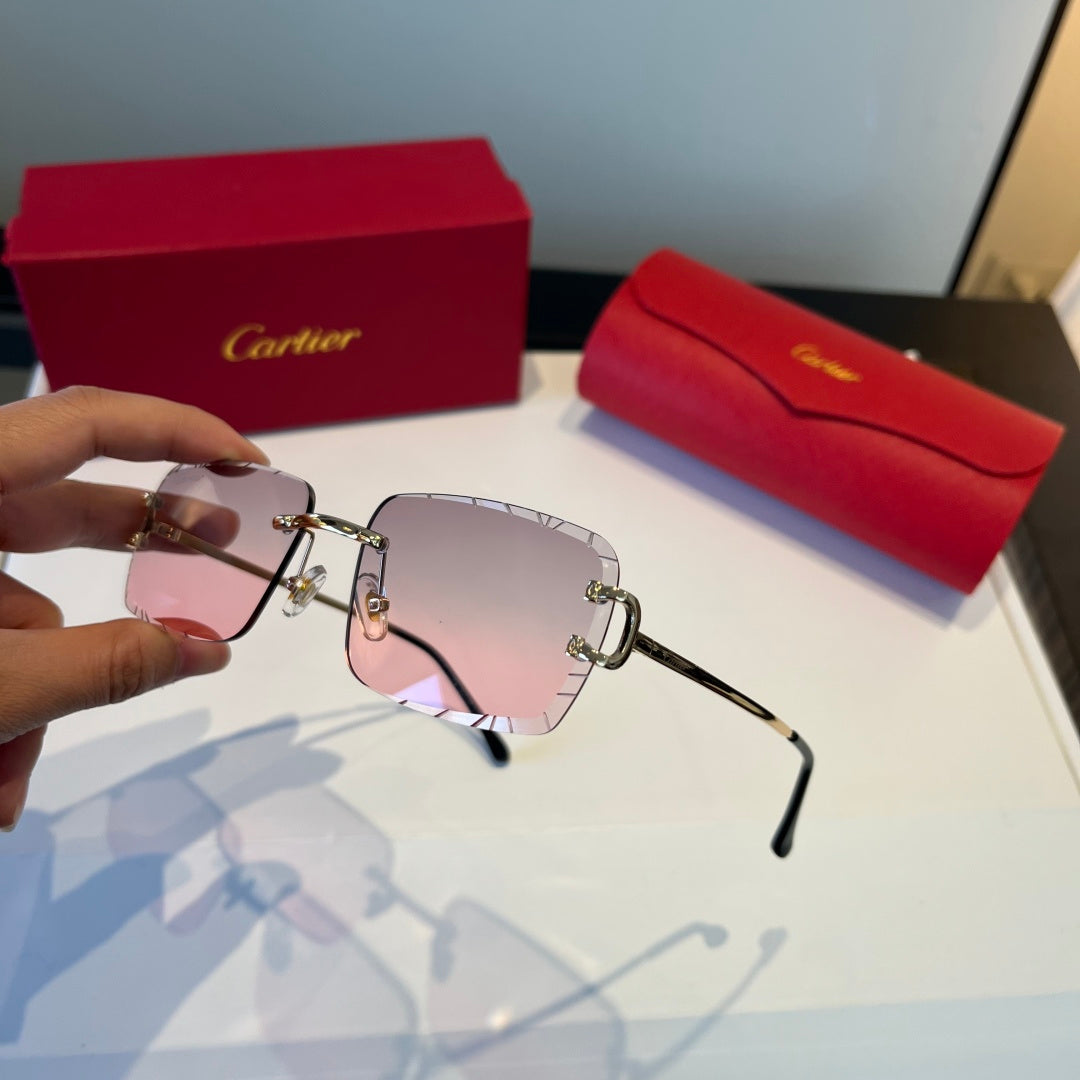 Cartier Lightweight Metal Rimless Silver Lens Sunglasses for Men & Wo - 465802 - detail image 5