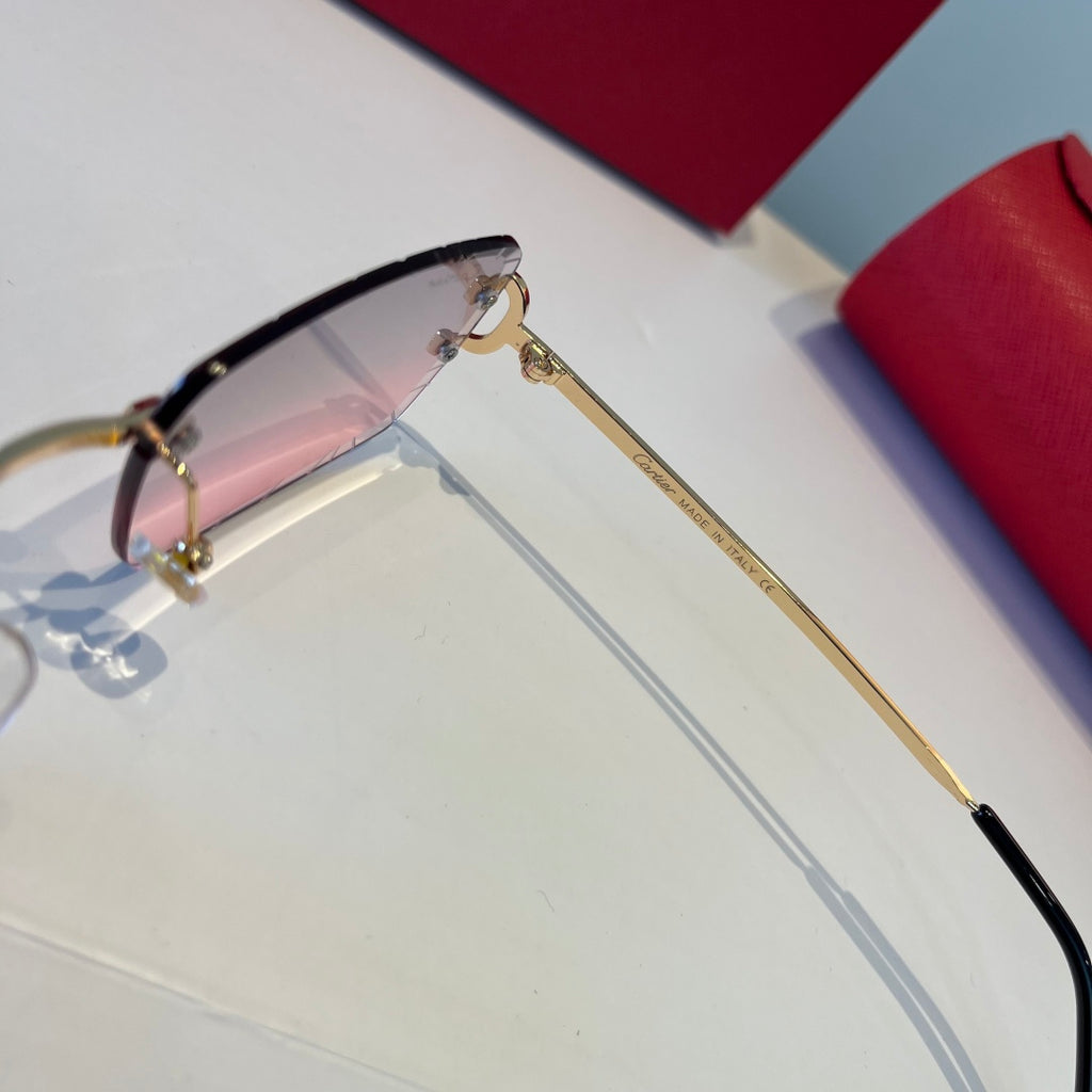 Cartier Lightweight Metal Rimless Silver Lens Sunglasses for Men & Wo - 465802 - detail image 4